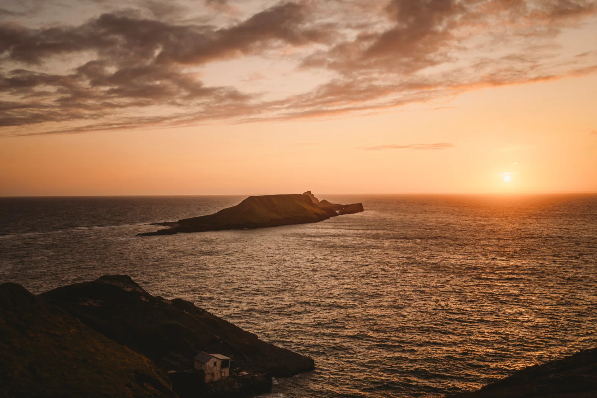 sea with sunset