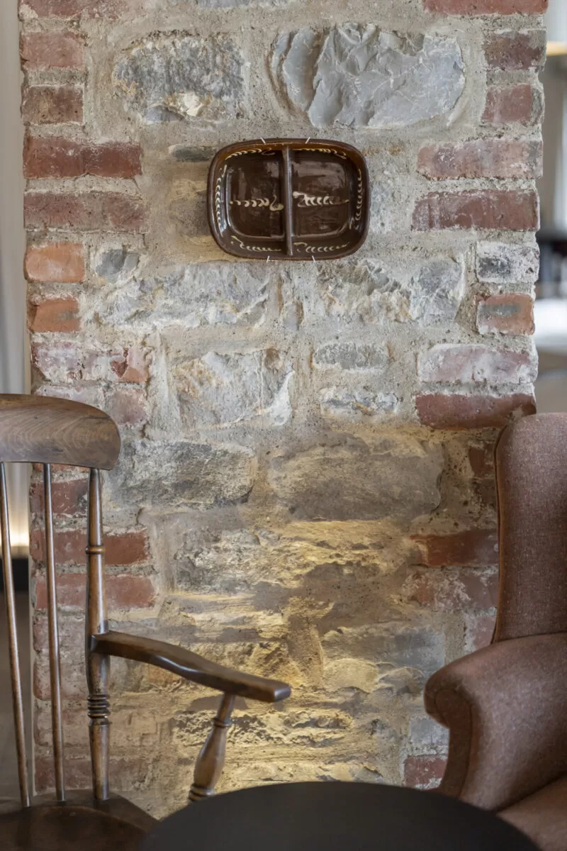traditional brickwork in restaurant